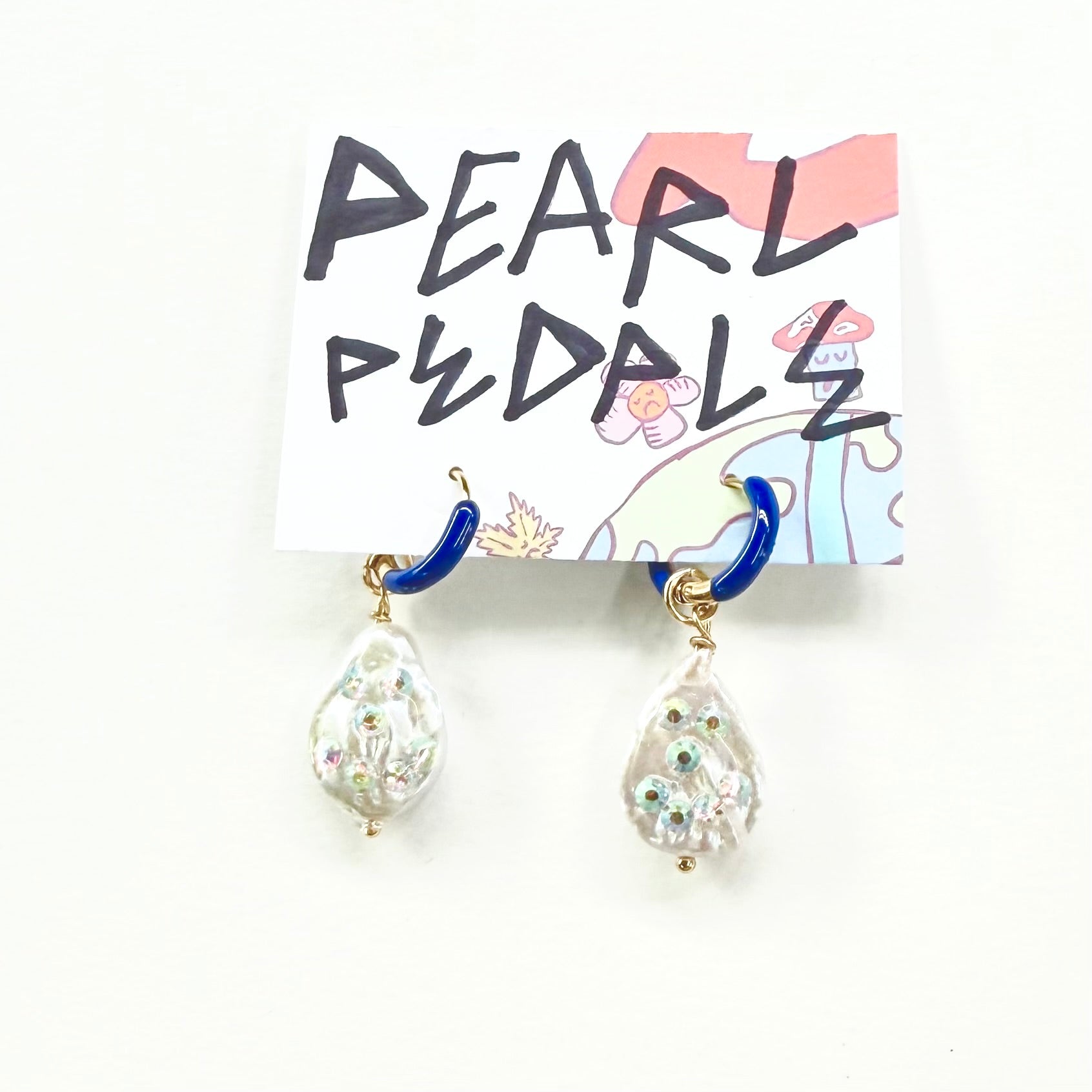 Pearl People Earrings - NAVY