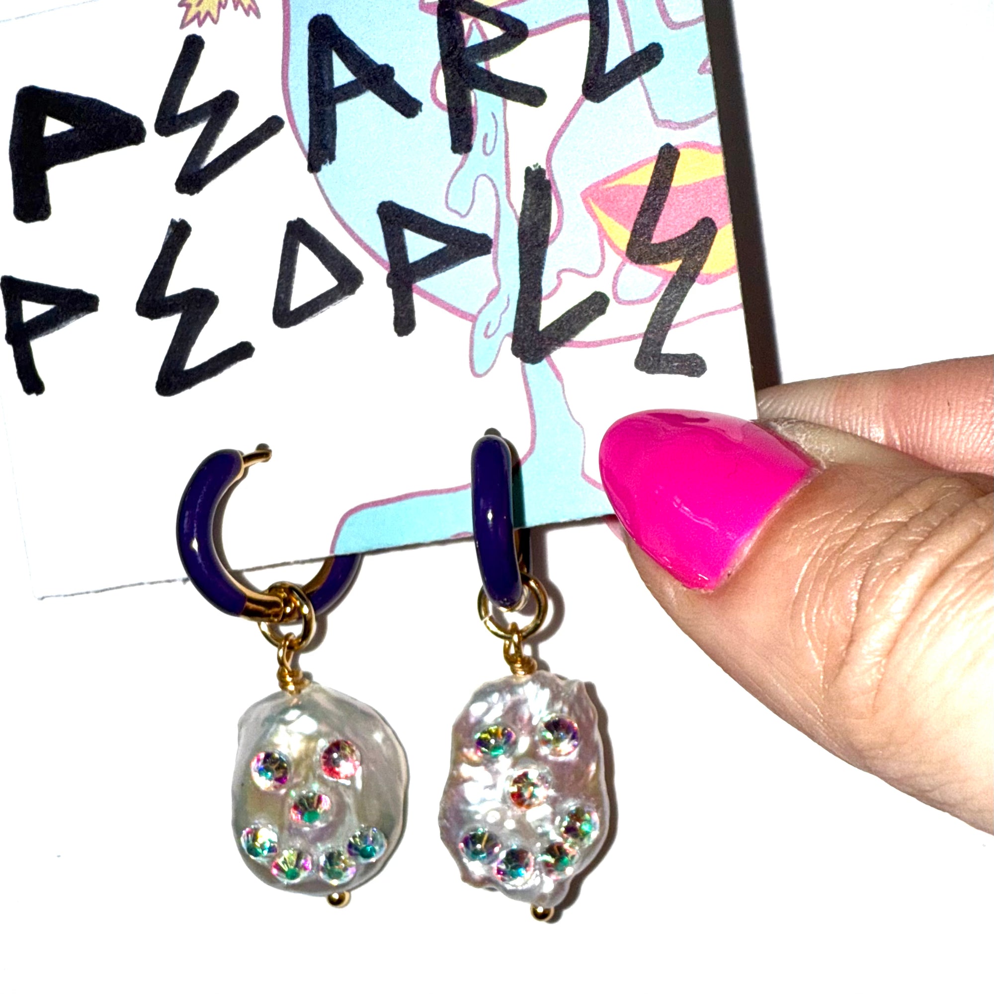 Pearl People Earrings - VIOLET