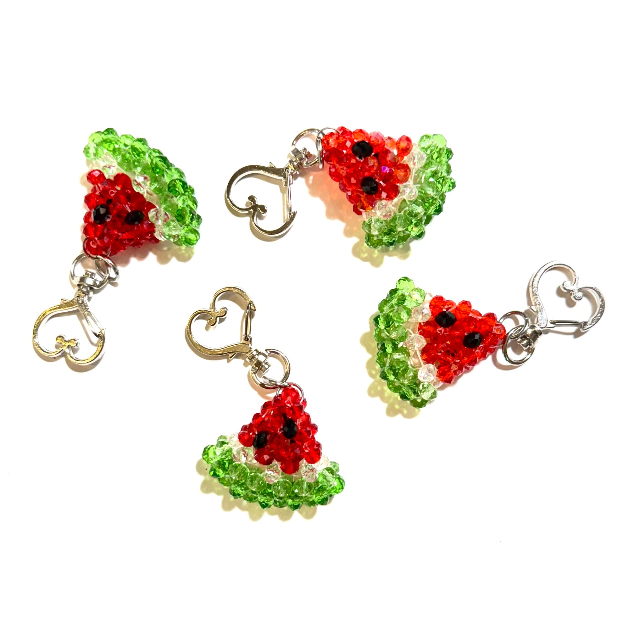Fruit Slice Beaded Keychain Charm