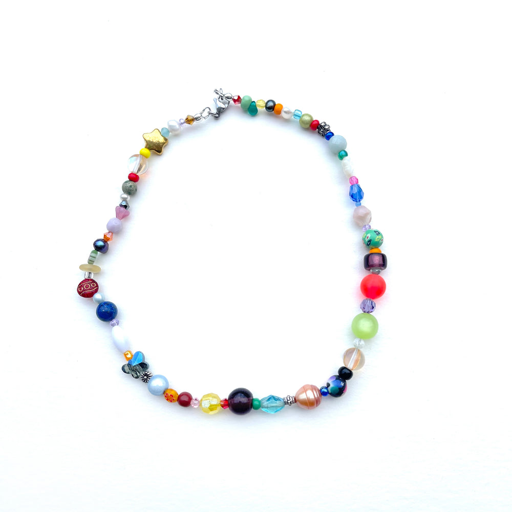 Colorful Fun Person Beaded Choker 1