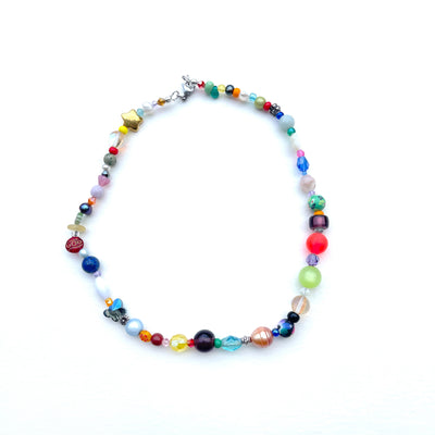 Colorful Fun Person Beaded Choker 1