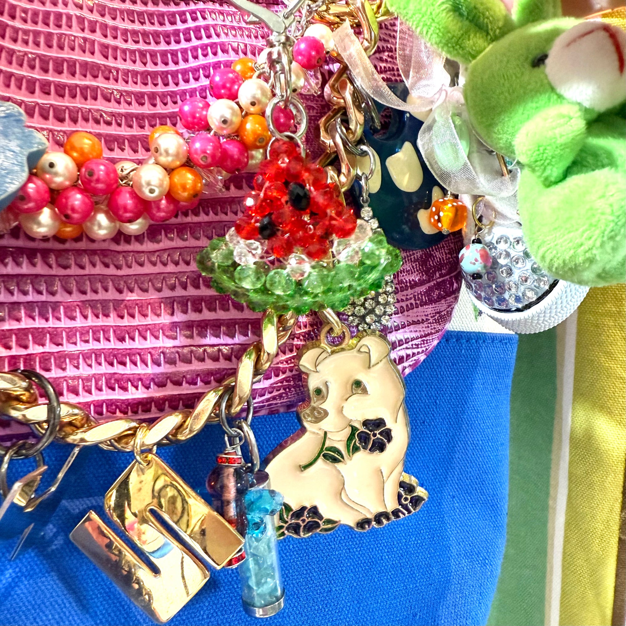 Fruit Slice Beaded Keychain Charm