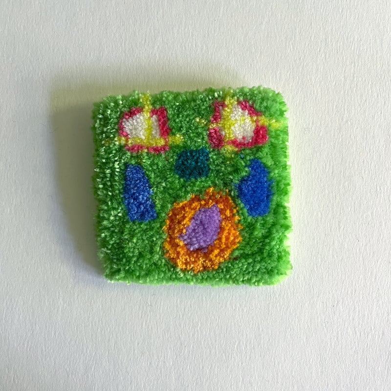 Naive Tufted Wall Art Buddy | Neon Green