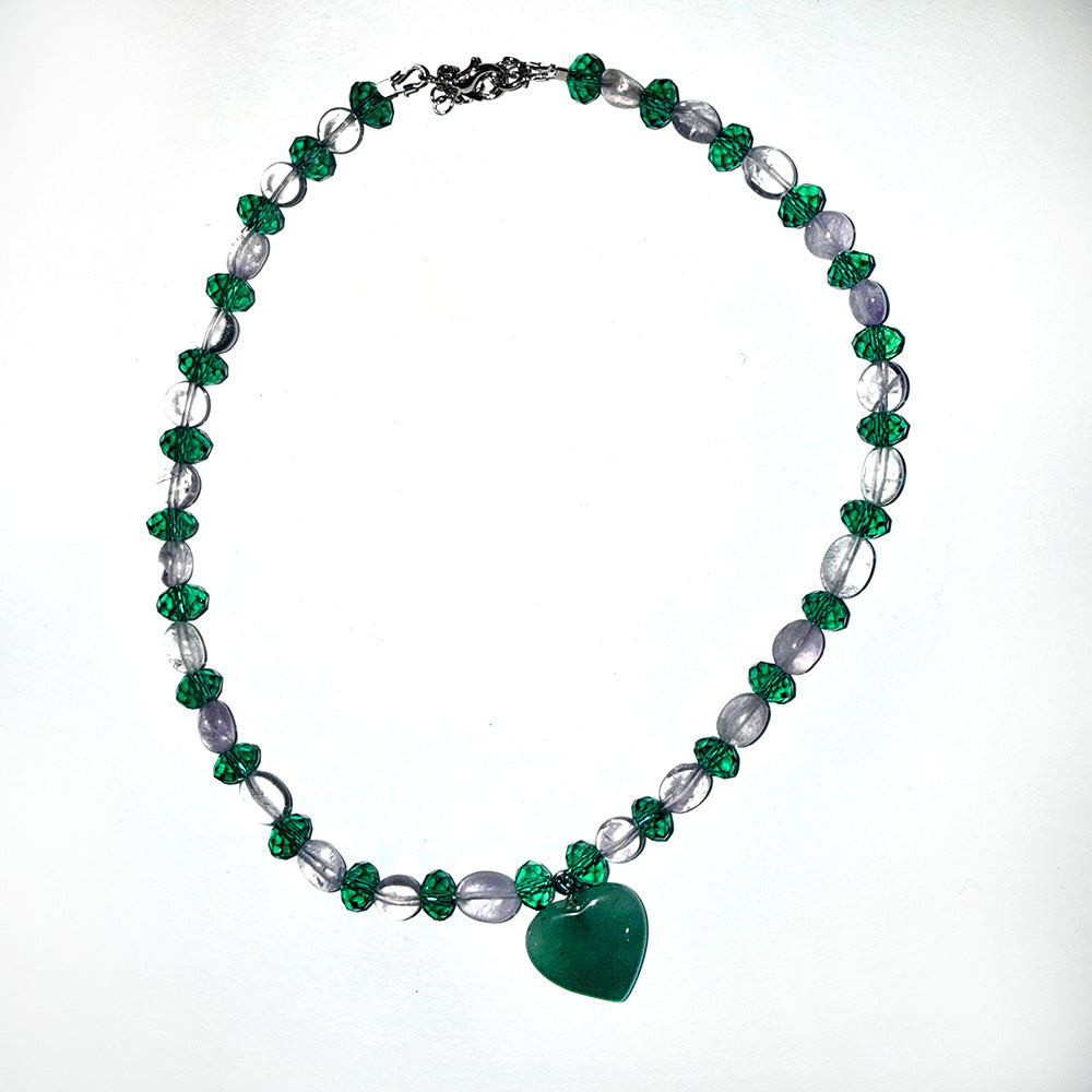 Aventurine Beaded Healing Heart Choker