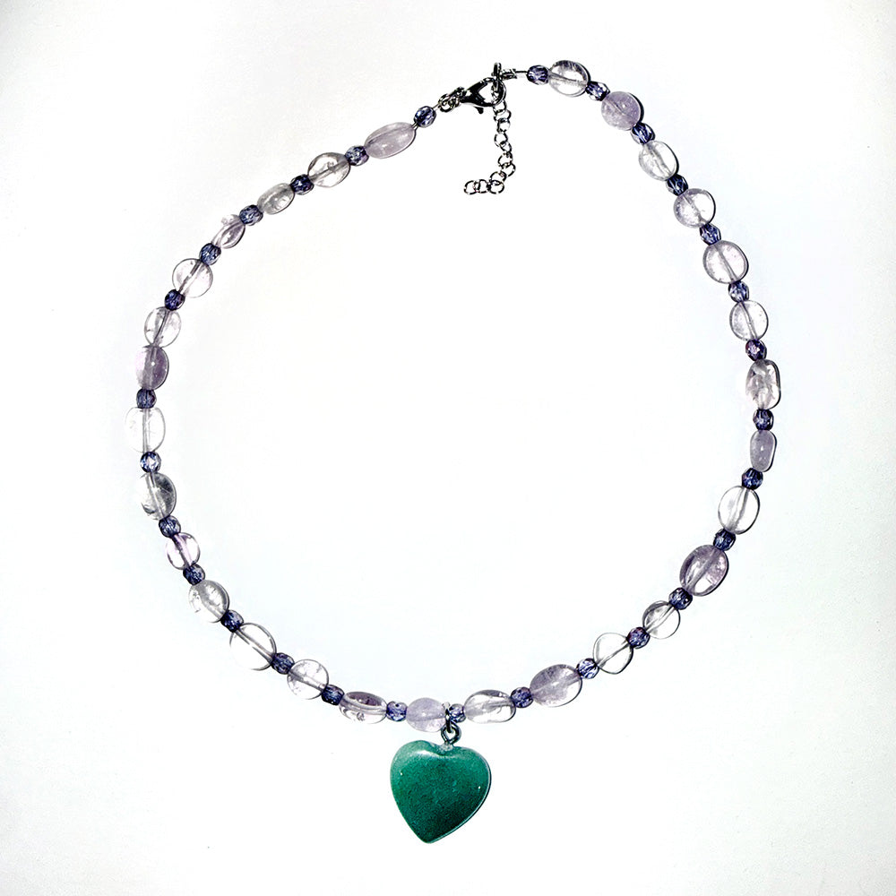 Aventurine Beaded Healing Heart Choker