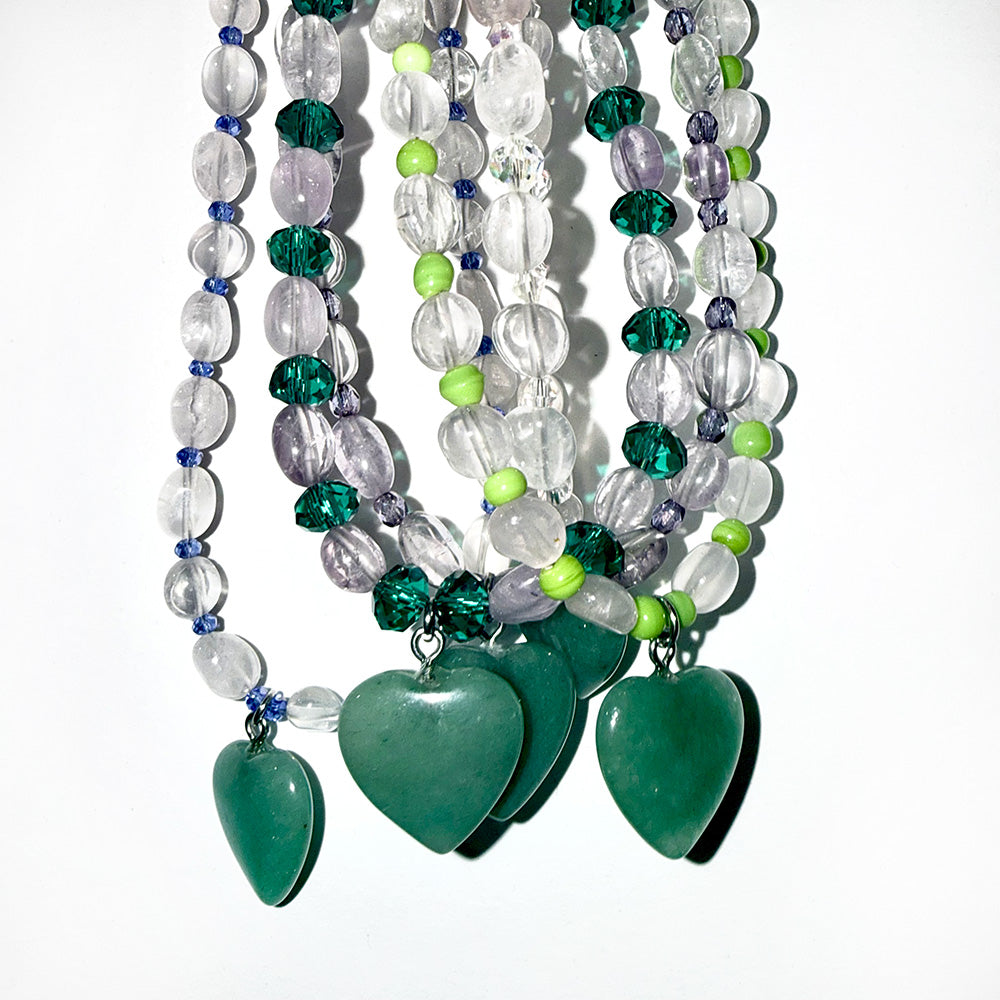 Aventurine Beaded Healing Heart Choker