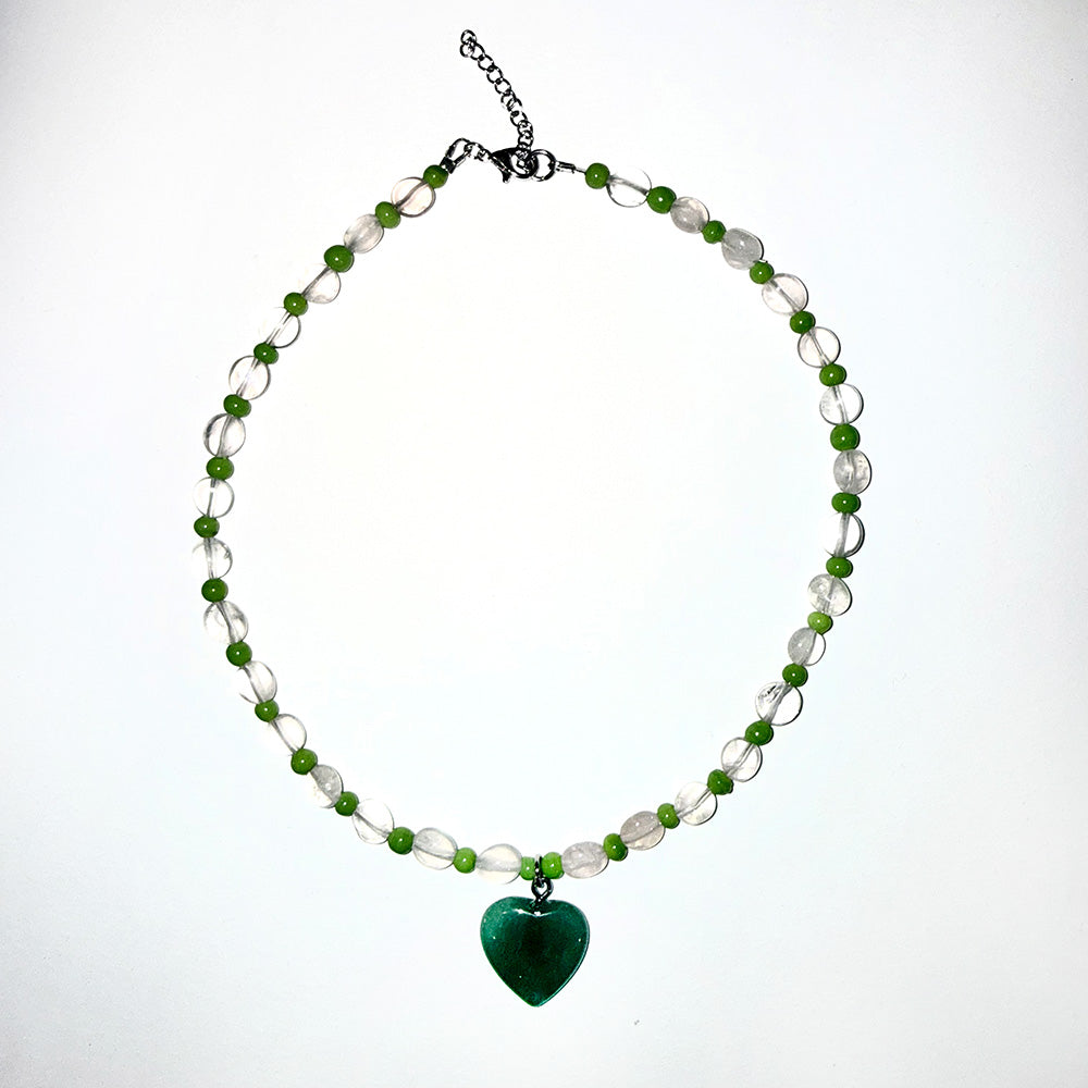 Aventurine Beaded Healing Heart Choker