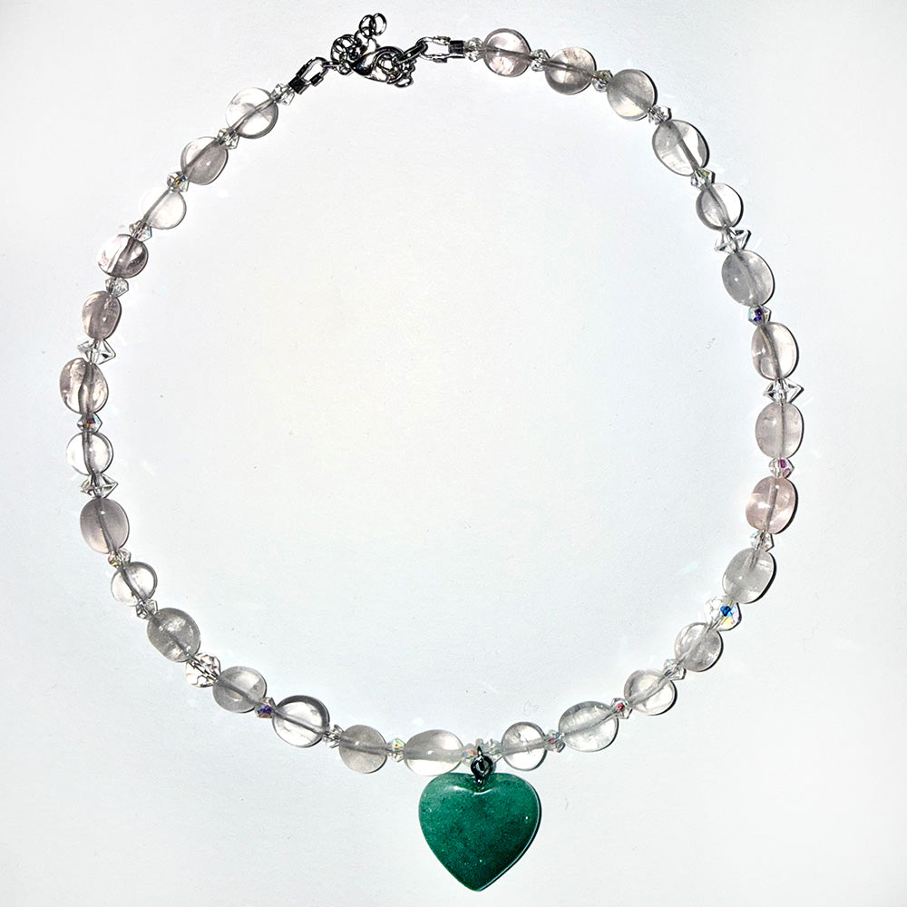 Aventurine Beaded Healing Heart Choker