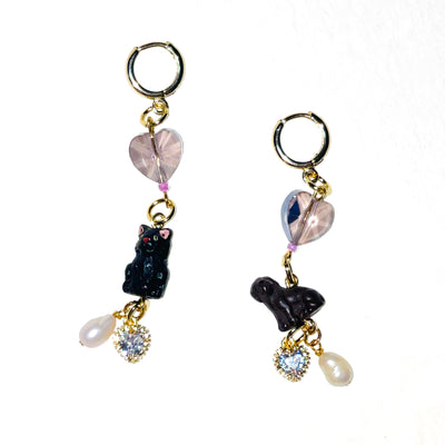 Kitty Kisses & Puppy Wishes Dangle Earrings