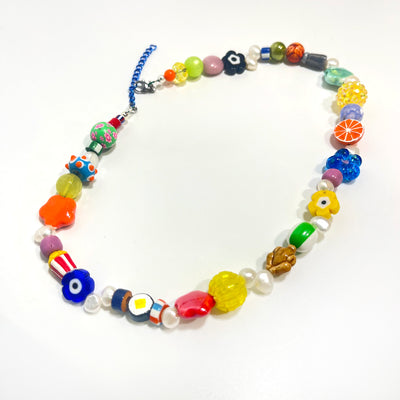 Neon Snacks Chunky Pearl Beaded Necklace