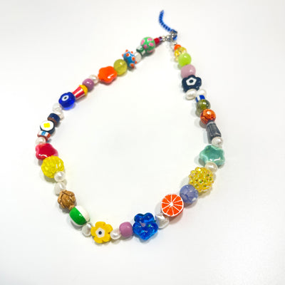 Neon Snacks Chunky Pearl Beaded Necklace