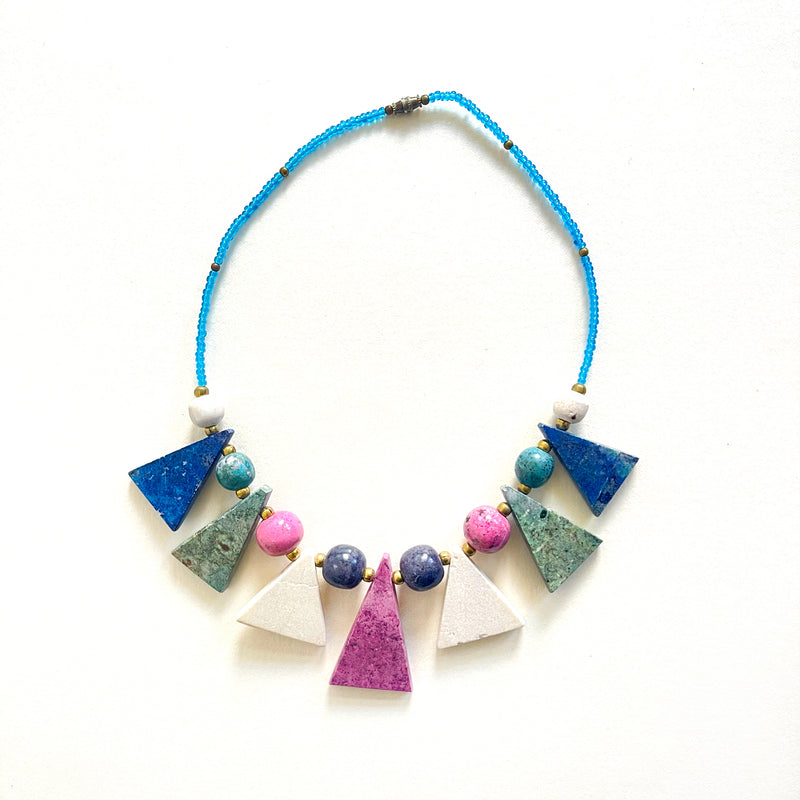 Vintage Marble Triangle Necklace