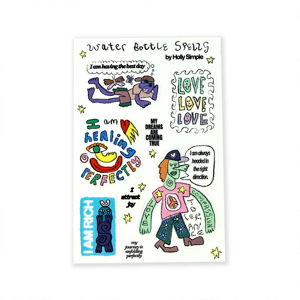 Water Bottle Spells Sticker Page