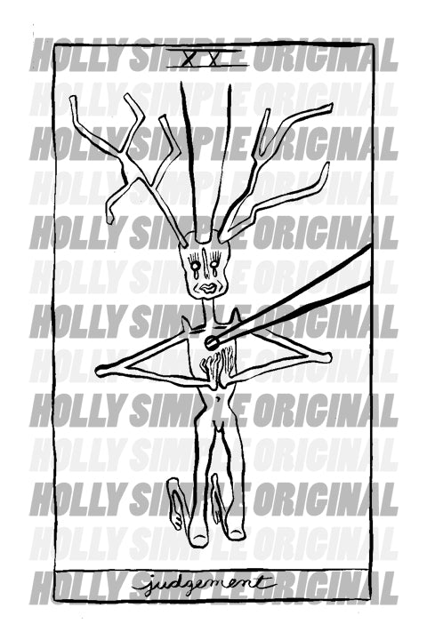 20. JUDGEMENT : HOLLY SIMPLE TAROT ORIGINAL INK DRAWING