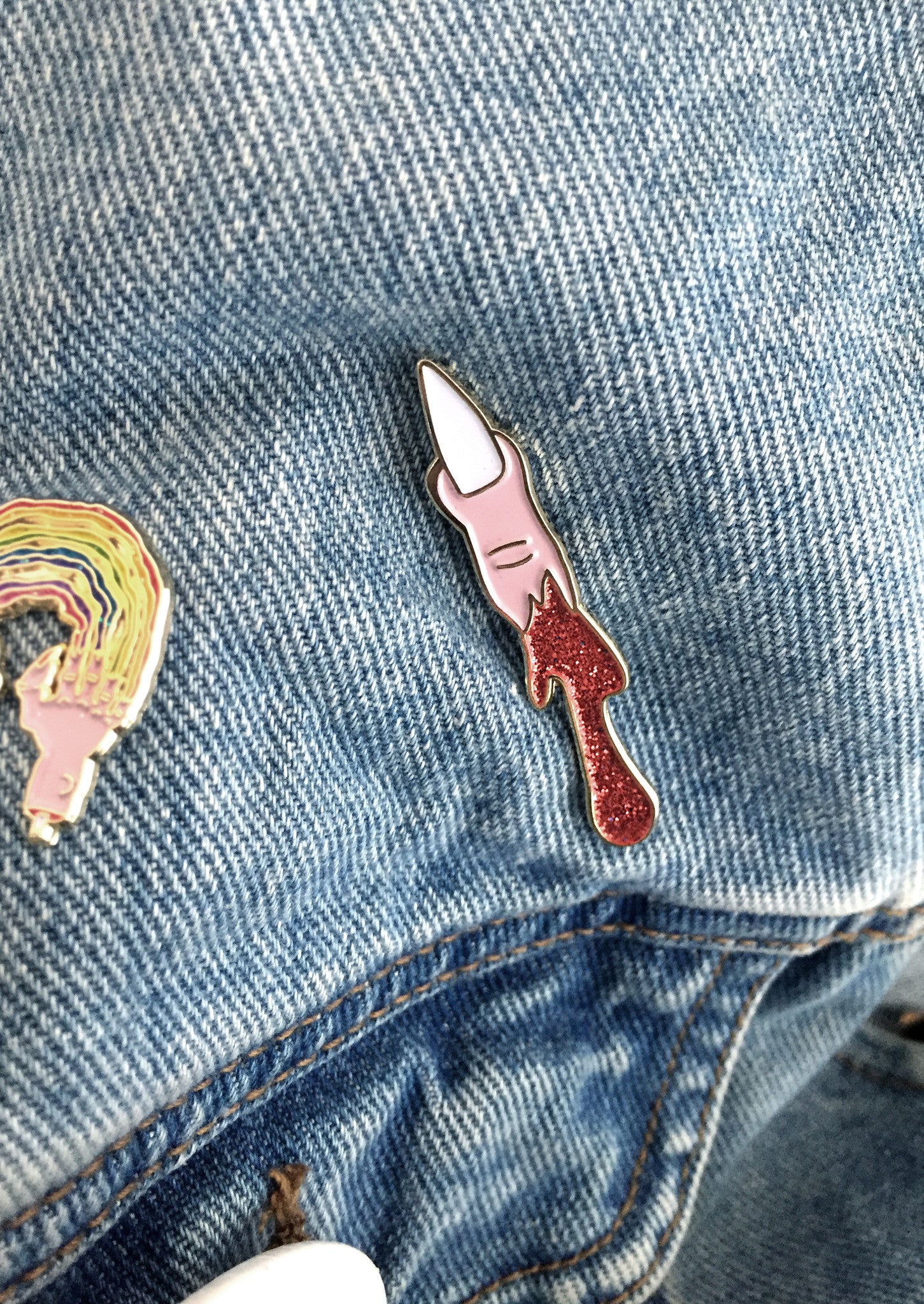 BLOODY FINGER ENAMEL PIN