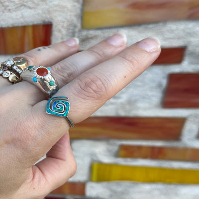 Gemstone Energy Ring | Carnelian + Turquoise