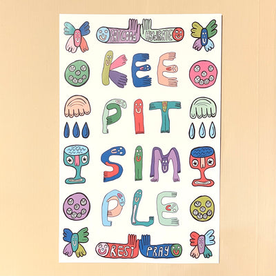 Keep It Simple Slogan Art Print 11x17