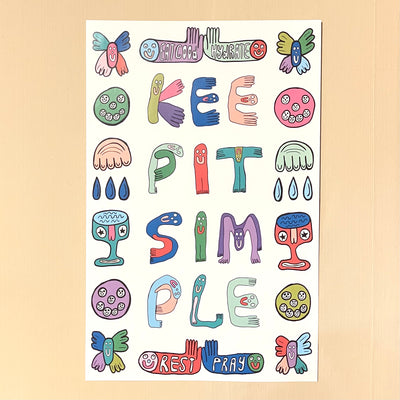 Keep It Simple Slogan Art Print 11x17