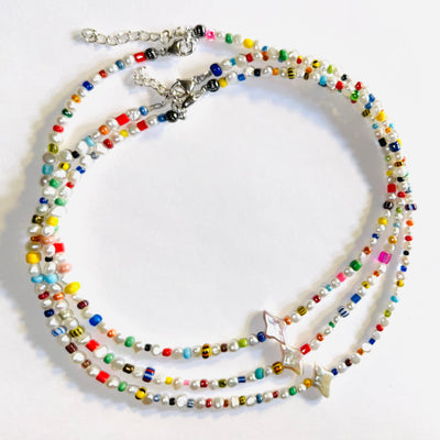 CANDY BABY FRESHWATER PEARL + VINTAGE BEADED CHOKER