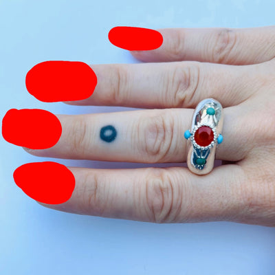 Gemstone Energy Ring | Carnelian + Turquoise