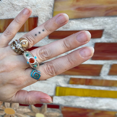 Gemstone Energy Ring | Carnelian + Turquoise