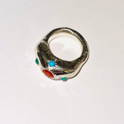 Gemstone Energy Ring | Carnelian + Turquoise