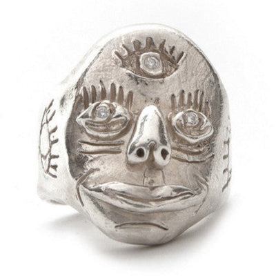 Sculpted Face Ring | Sterling Silver | MADE TO ORDER