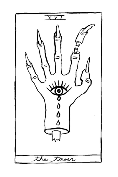15. THE DEVIL : HOLLY SIMPLE TAROT ORIGINAL INK DRAWING