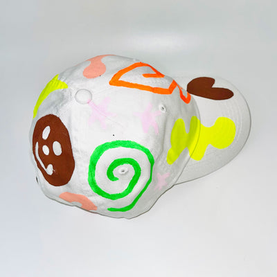 Painted Blobby Dad Hat | Neon + Neutral